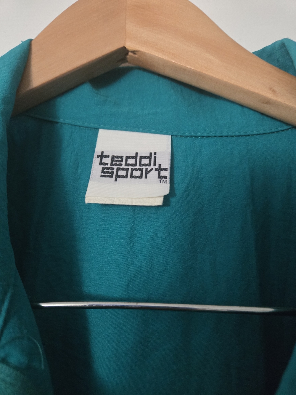 Vintage 1980s Teddi Sport Blue Polyester Full Zip Windbreaker Jacket USA - Picture 2 of 13